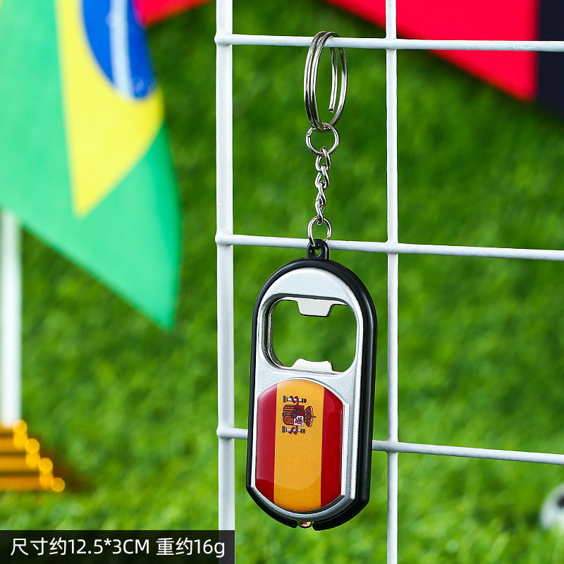 Abridor de botellas de PVC al por mayor con llavero ligero