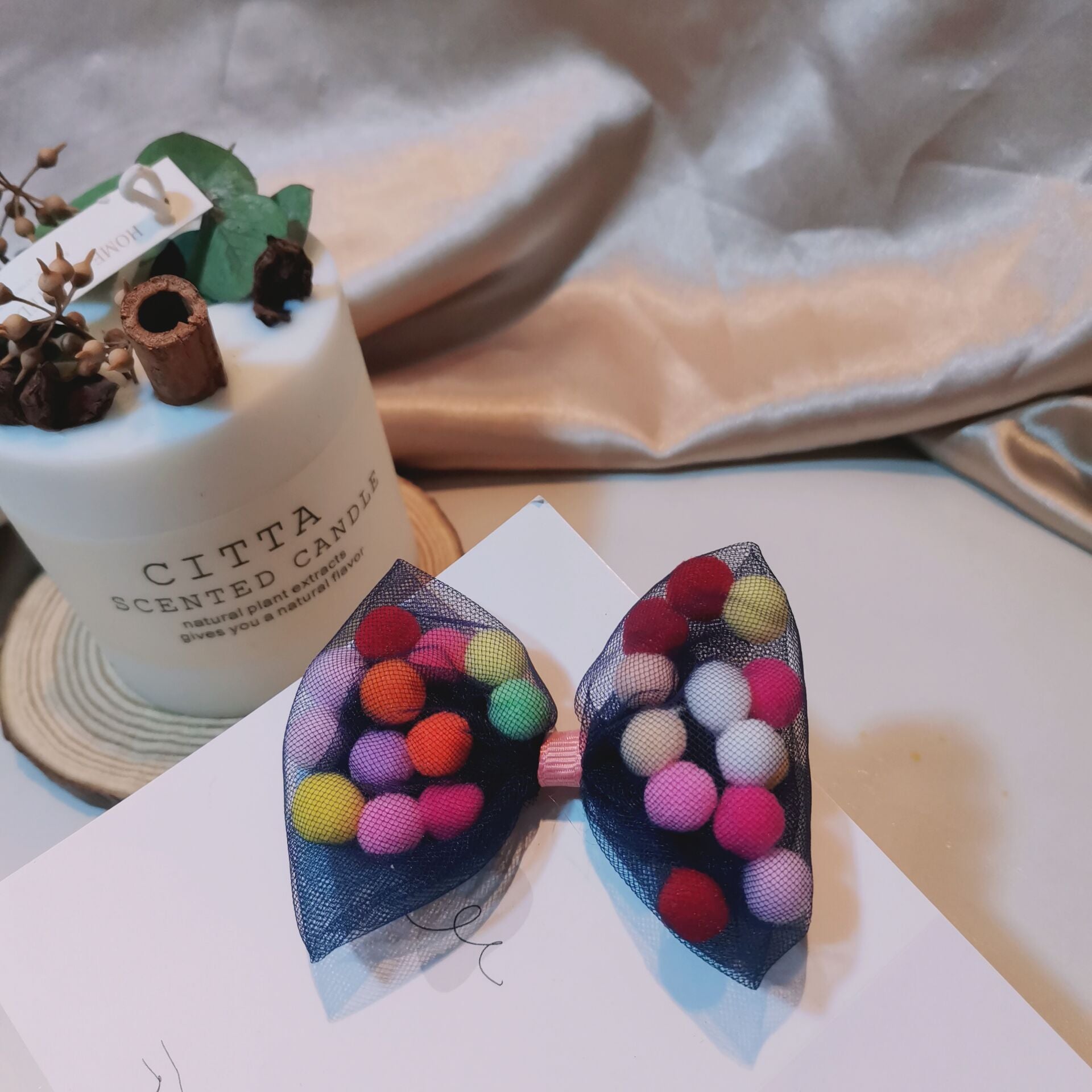 Wholesale 15PCS Colorful Mesh Bow Yarn Kids Hair Clips