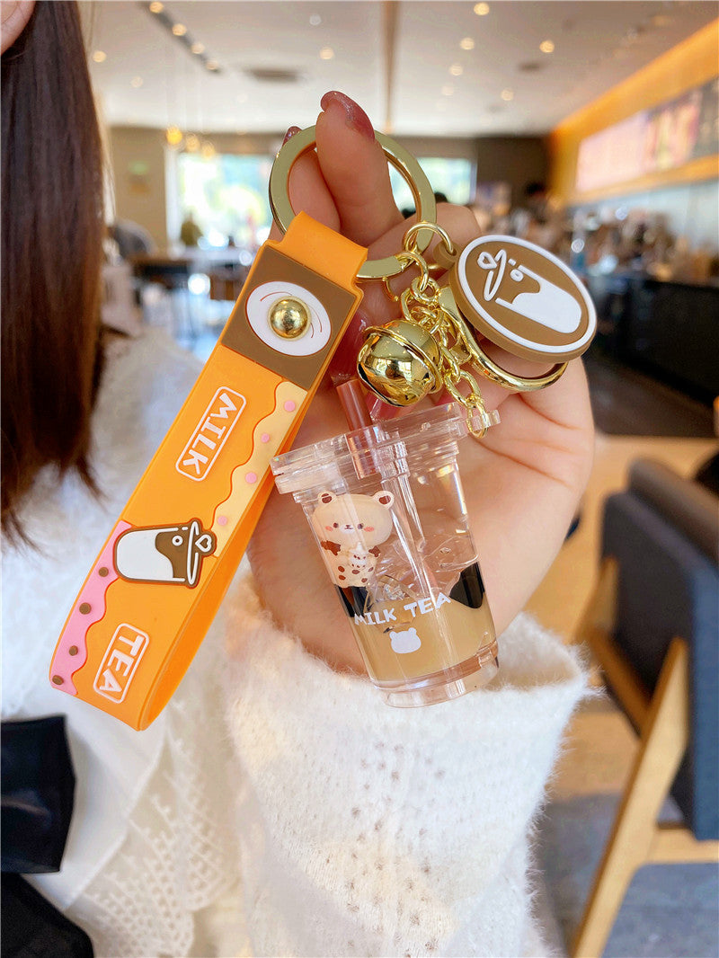 Wholesale Liquid Quicksand Floating Bottle Acrylic Keychain