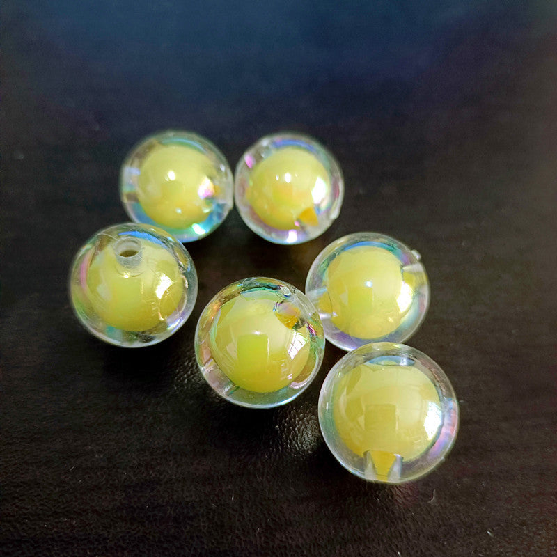 Venta al por mayor 200PCS 16MM Perlas de acrílico chapadas en color
