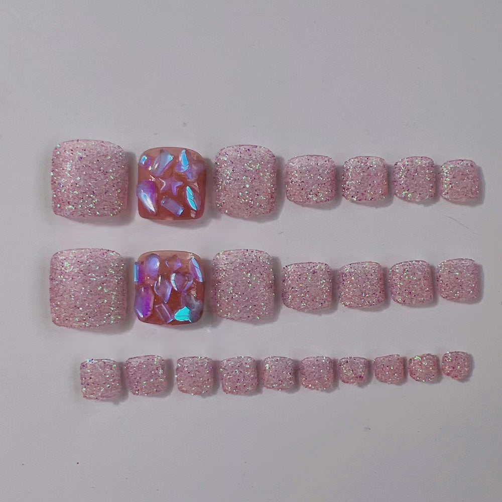 24 piezas de plástico al por mayor, uñas coloridas para niñas sirena