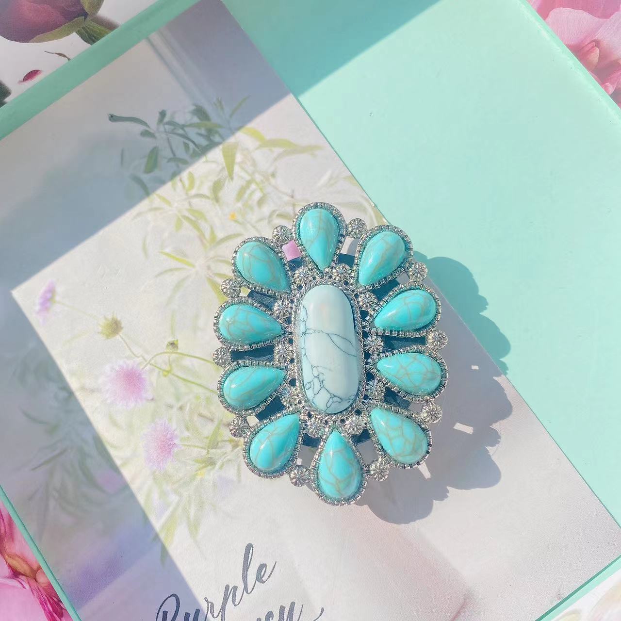 Wholesale Rough Turquoise Mobile Phone Holder