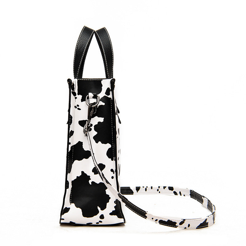 Wholesale PU Cow Print Comb Bag Set