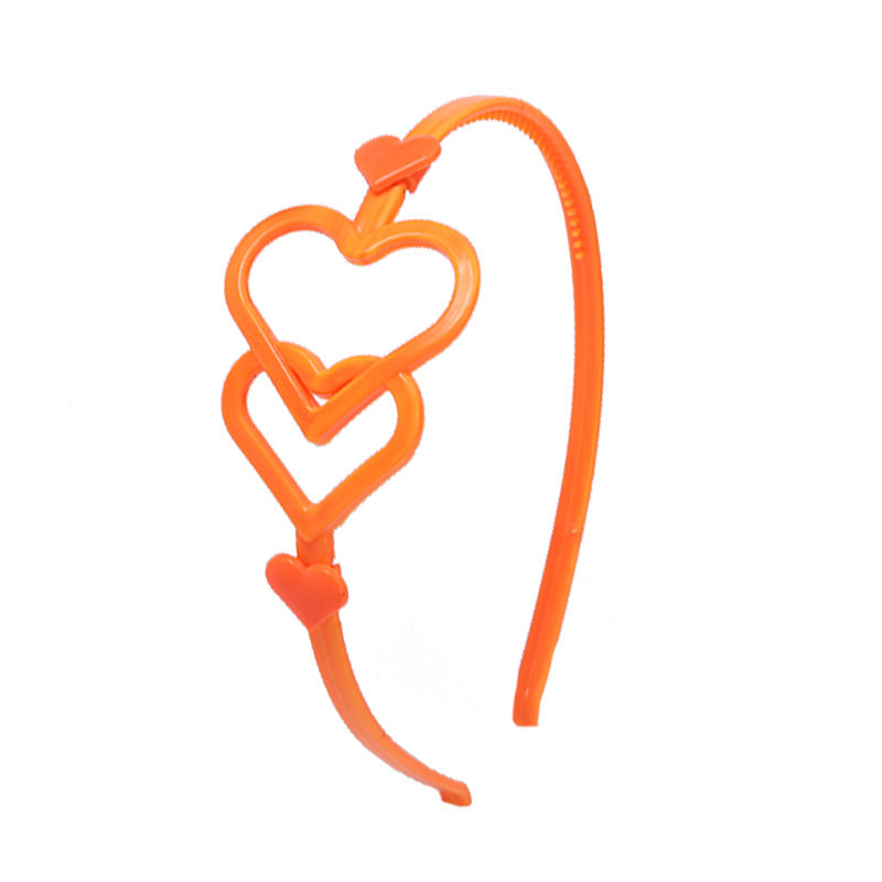 Wholesale Three-dimensional Hollow Candy Color Peach Heart Plastic Hairband