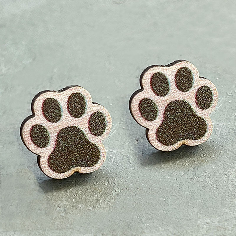 Wholesale 2 pairs/pack Mother's Day Wooden Ear Studs