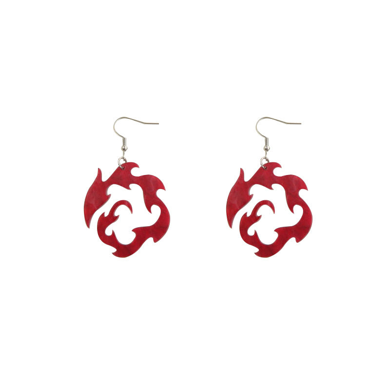 Wholesale Earrings Acrylic Vintage Flame Hearts