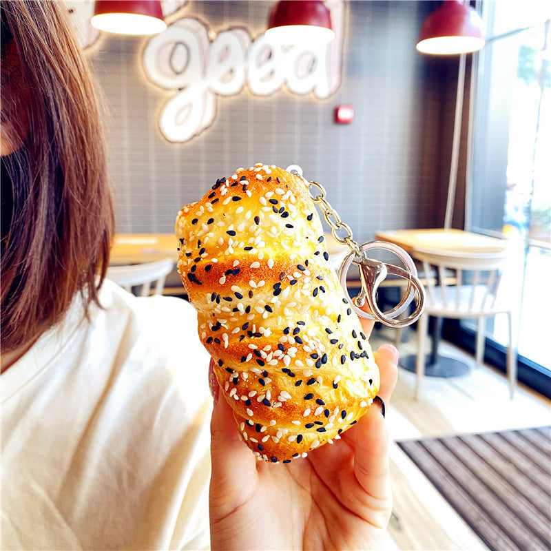 Wholesale PVC Imitation Coconut Bread Creative Keychain