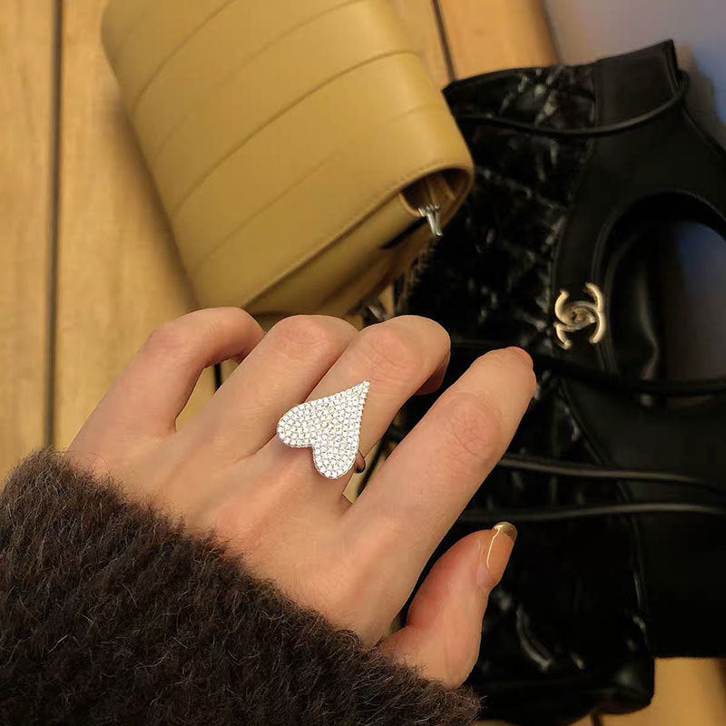 Anillos De Circón Corazón Lleno De Diamantes al por mayor
