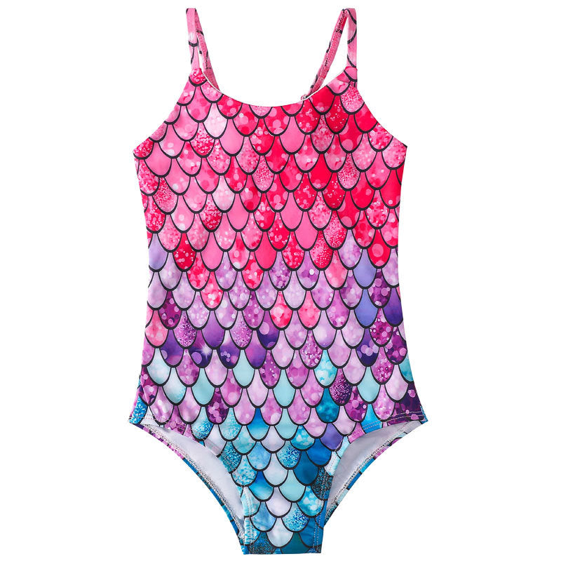 Wholesale Kids Mermaid One Piece Polyester Swimwear