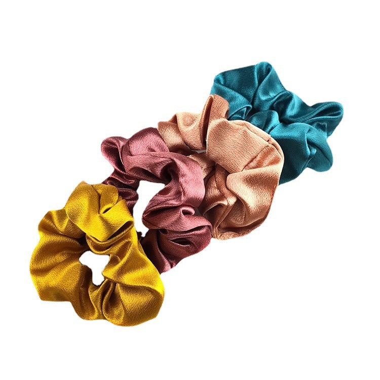 Wholesale Solid Color Satin Fabric Hair Scrunchies