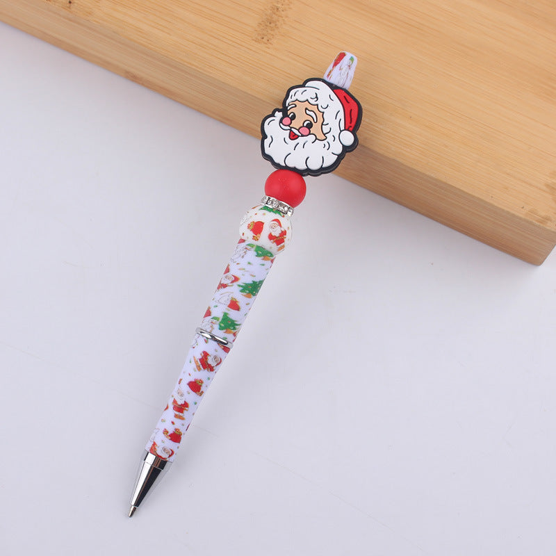 Wholesale Cartoon Christmas Silicone Handmade Plastic Beaded Pen
