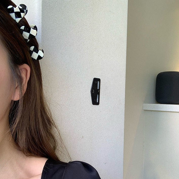 Wholesale Acetate Sheet Black and White Checkerboard Hair Clip