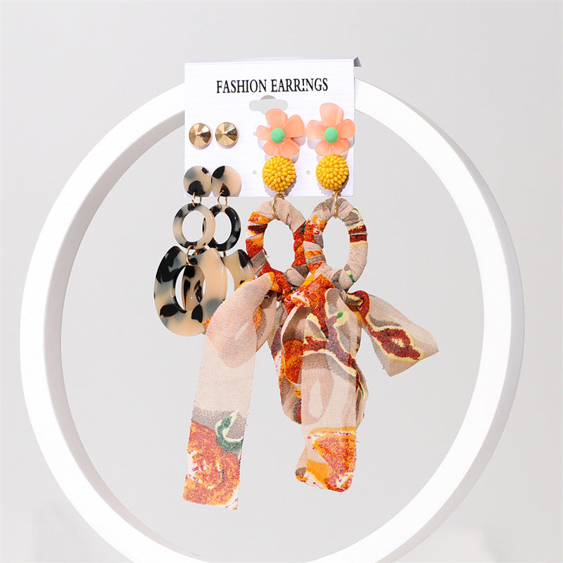 Conjunto de aretes de acrílico de color caramelo de joyería al por mayor