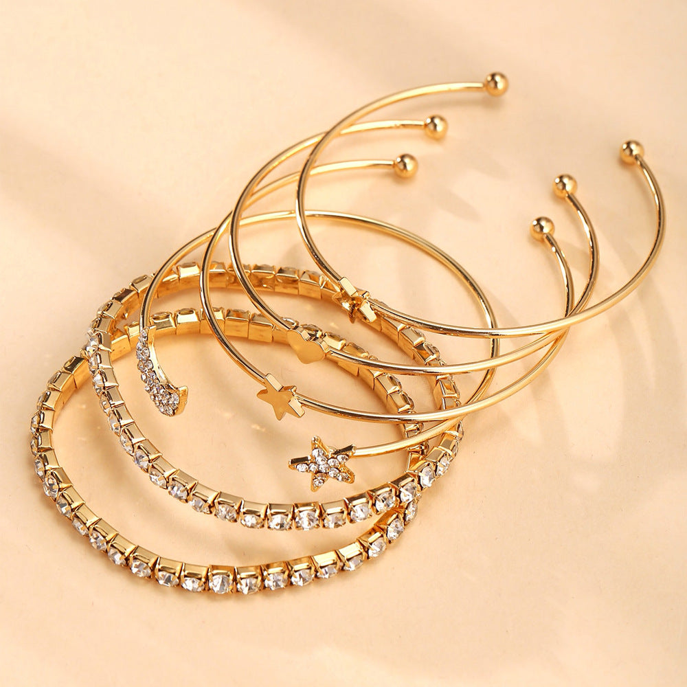 Wholesale Star Moon Alloy Bracelet Set of Six