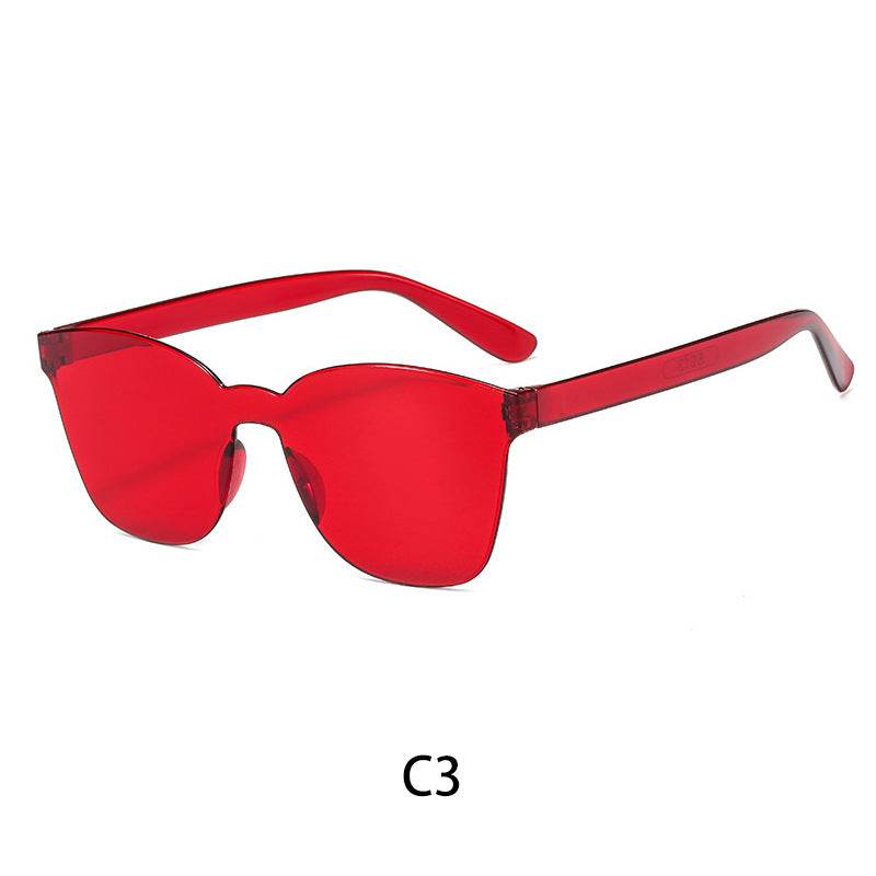 Wholesale PC Candy Color Adult All In One Rimless Sunglasses