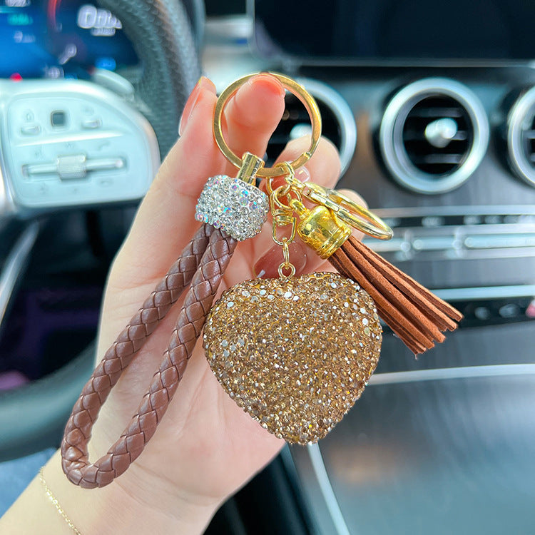 Wholesale Clay Inlaid Diamond Love Key Chain