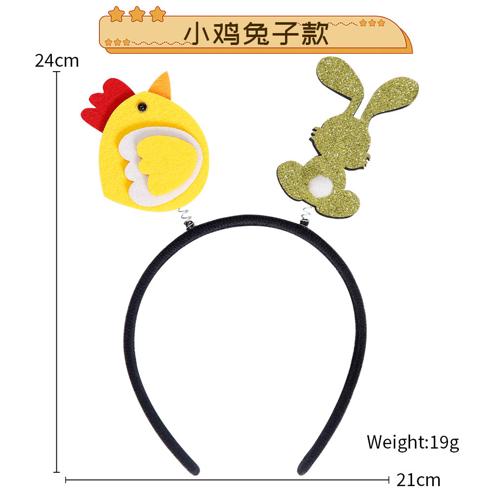 Diadema plástica al por mayor de los niños del conejito del huevo de la historieta de la decoración de Pascua