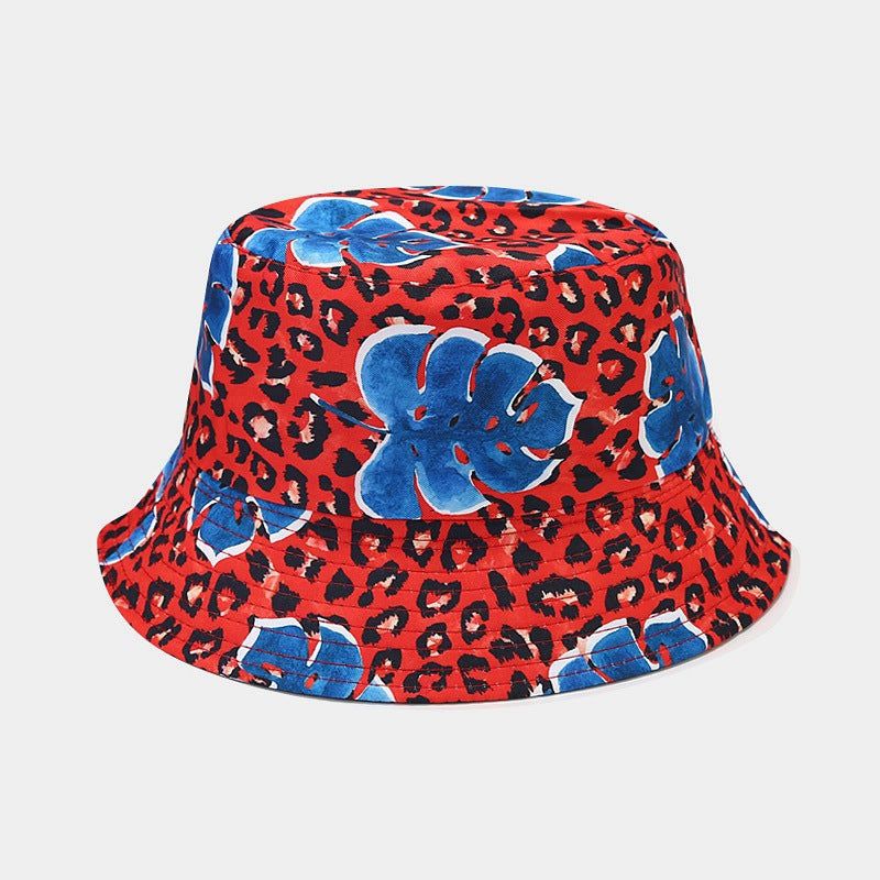 Wholesale Cotton Polyester Foldable Leopard Print Reversible Fisherman Hat