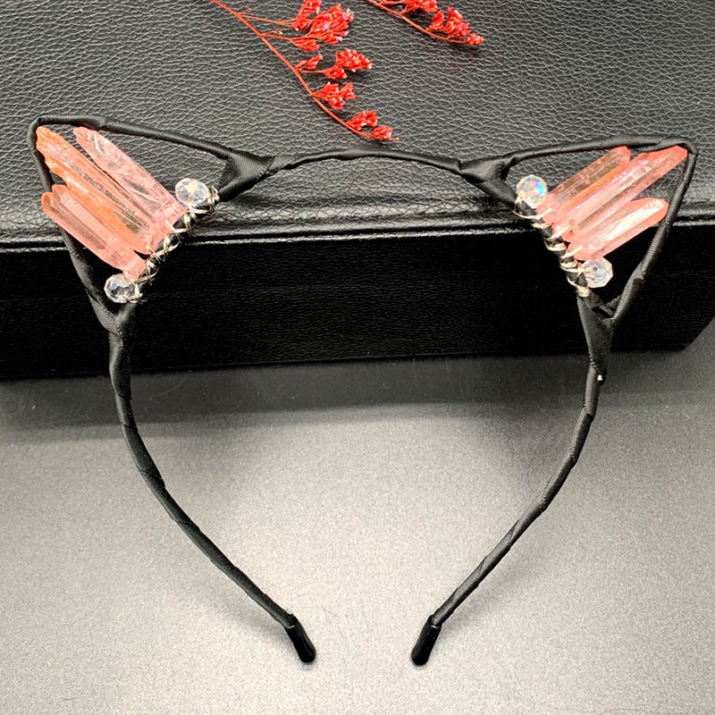 Diadema De Corona De Cristal De Orejas De Gato al por mayor