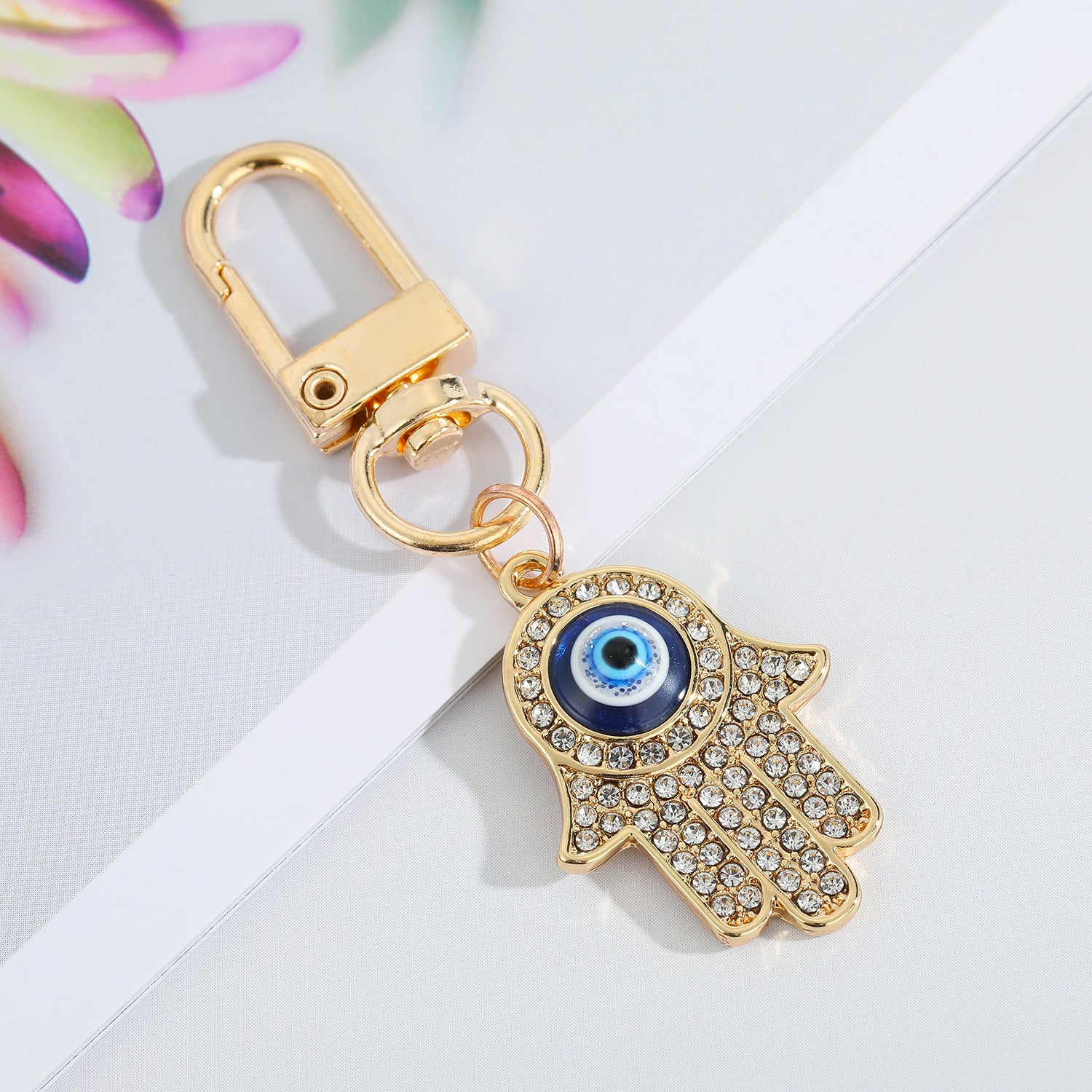 Wholesale 5PCS Devil Eye Oil Drip Keychain