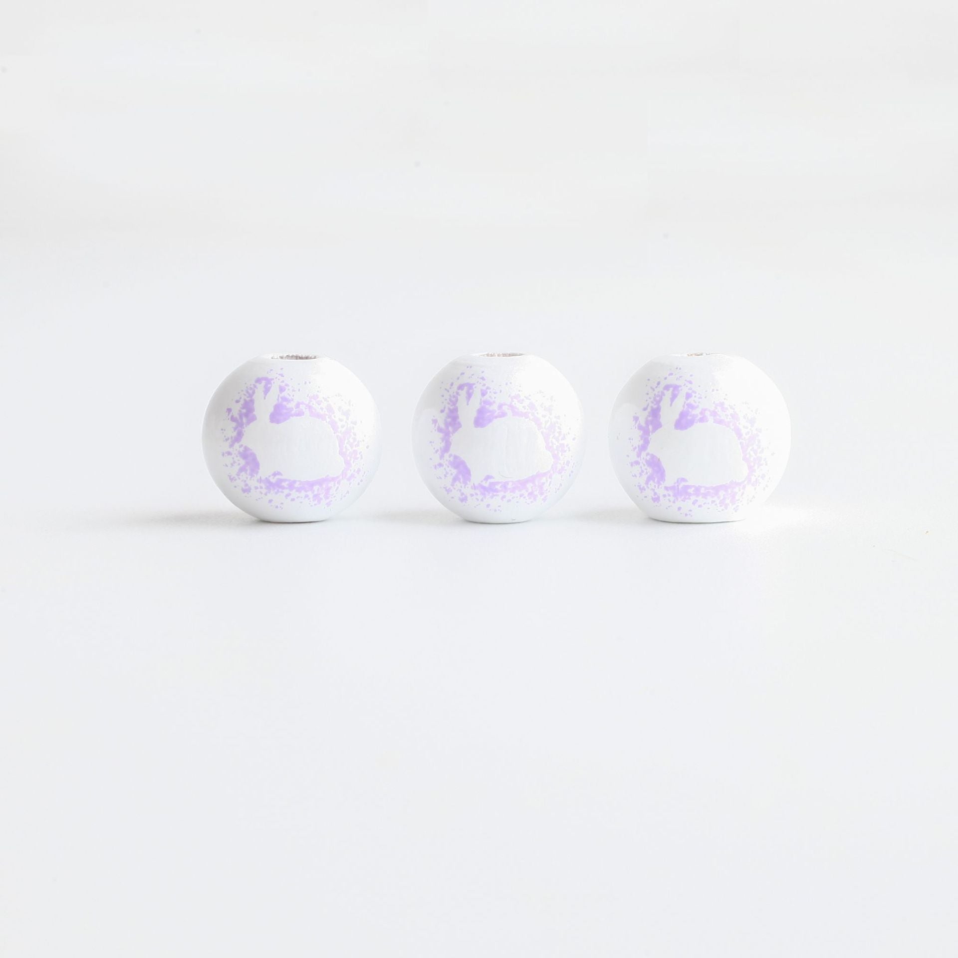 Venta al por mayor 10 piezas 16 MM cuentas de madera de conejito colorido de Pascua