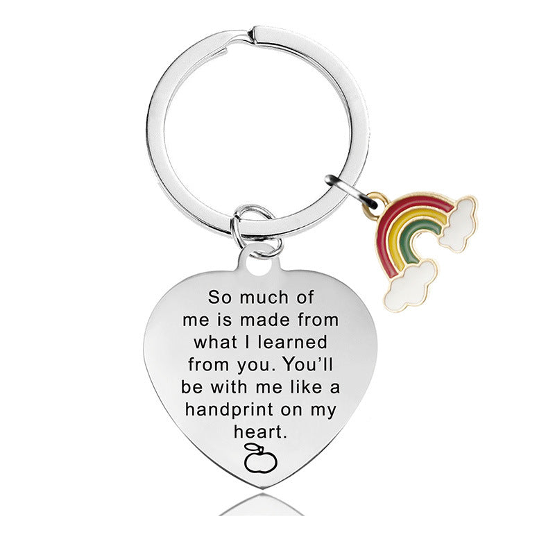 Wholesale Teacher's Day Stainless Steel Keychain Thanksgiving