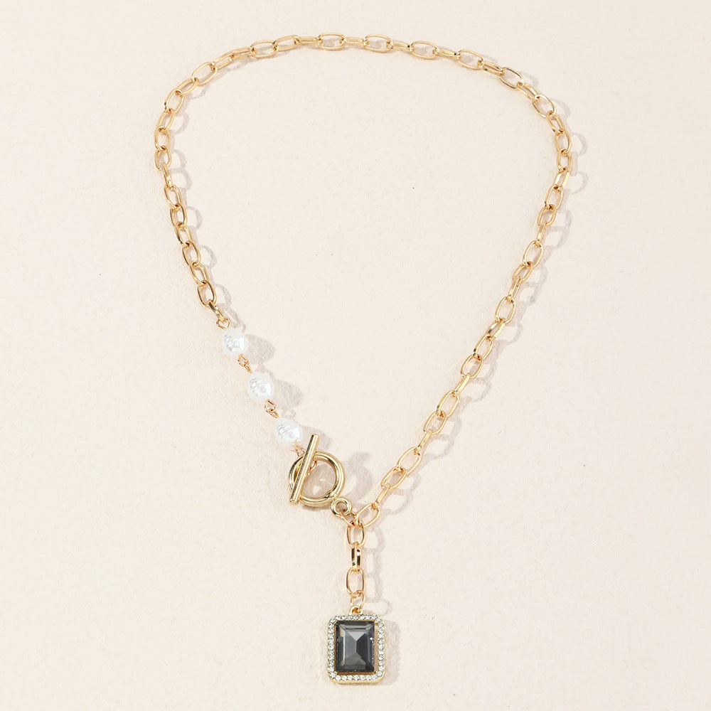 Wholesale Vintage Stitching Pearl Necklace Alloy+Pearl