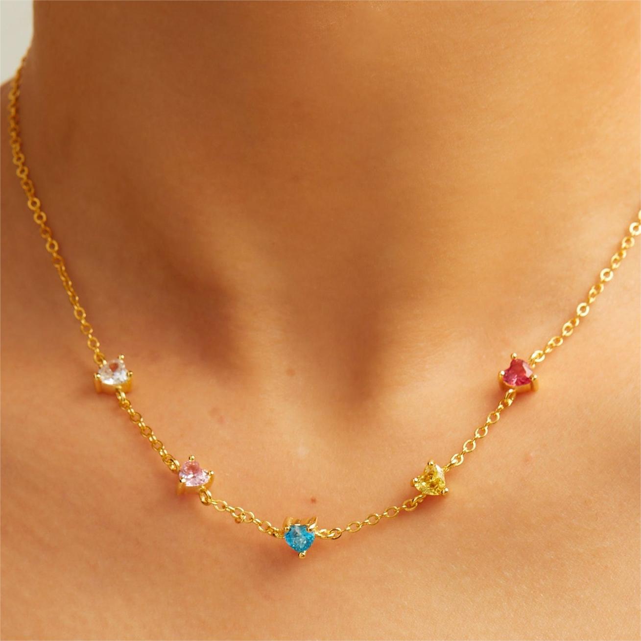 Wholesale Heart Zirconium Titanium Steel Necklaces