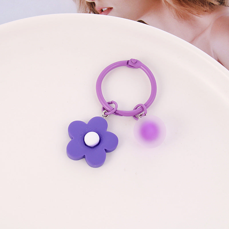 Llavero de flores de color de resina al por mayor