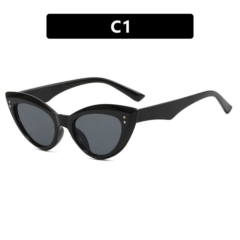 Wholesale Cat Eye Retro Rice Stud Triangle PC Sunglasses