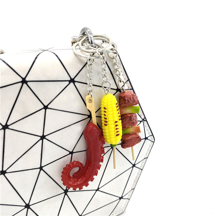 Venta al por mayor Llavero creativo de comida de imitación de silicona