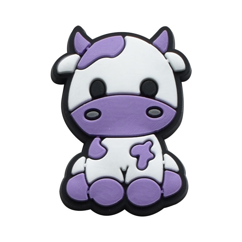 Wholesale 100 PCS PVC Cartoon Cow DIY Shoe Buckle