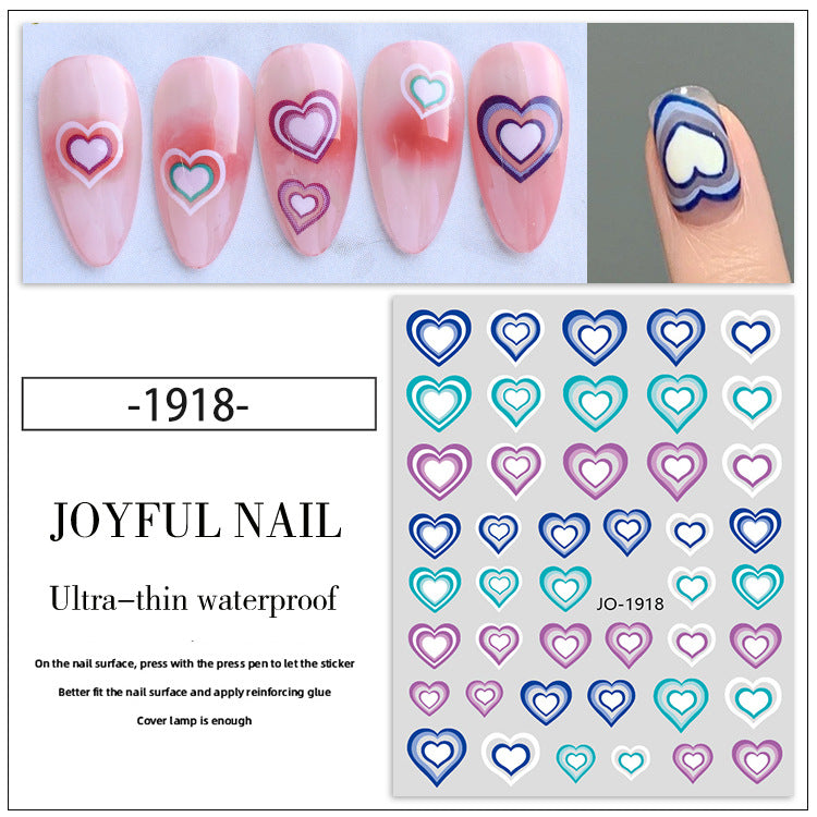Wholesale Color Gradient Love Nail Art Sticker