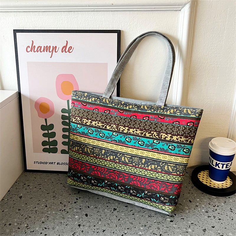 Venta al por mayor Bolso de lona portátil impreso