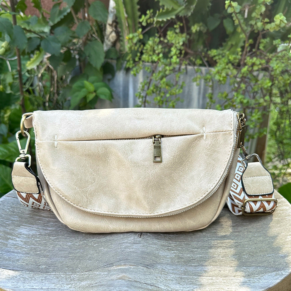 Wholesale Western Style Leopard Print Cow Print PU Folding Crossbody Bag Chest Bag