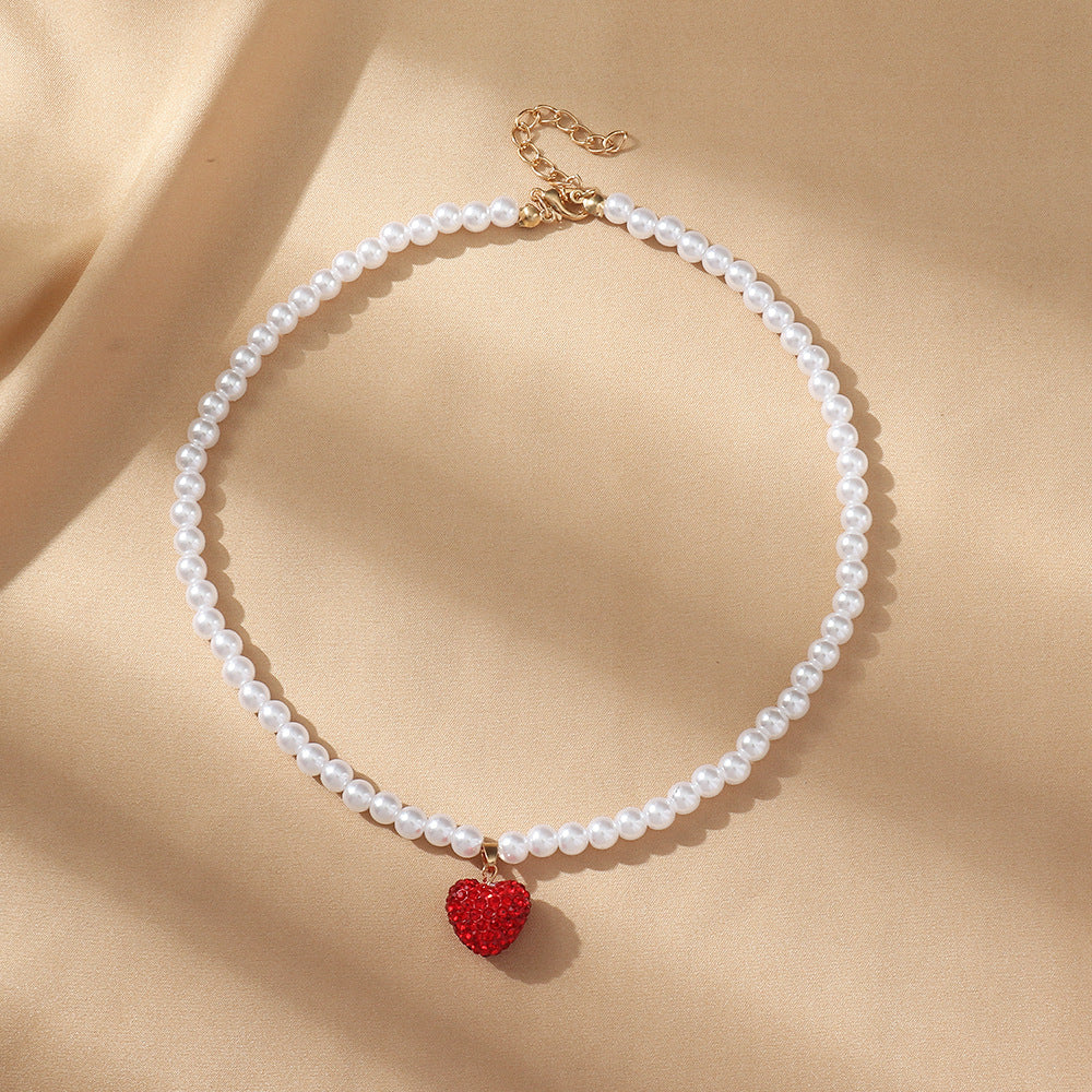 Wholesale Jewelry Valentine's Day Pearl Necklace Alloy