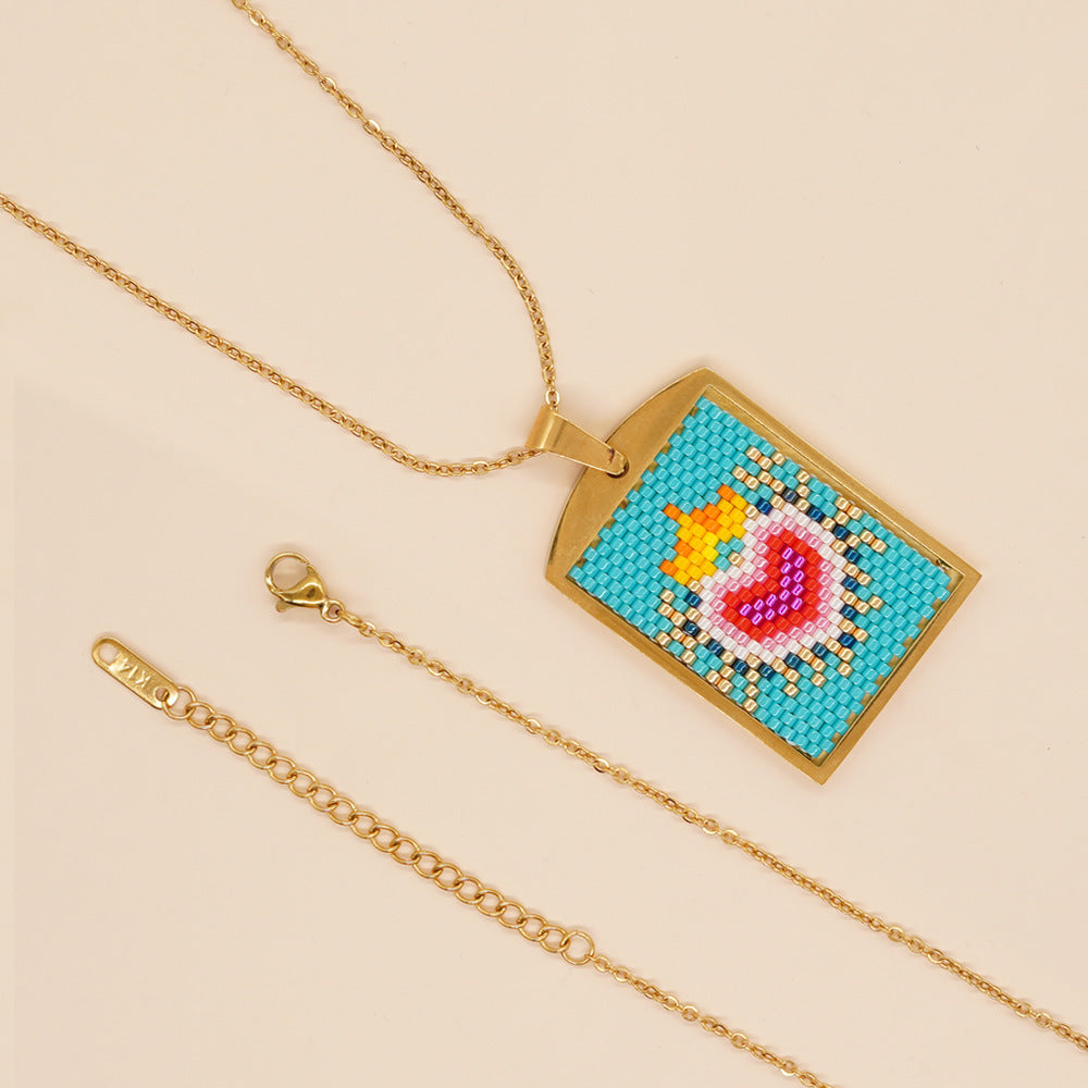 Collar De Acero Inoxidable Palm Eye Heart al por mayor