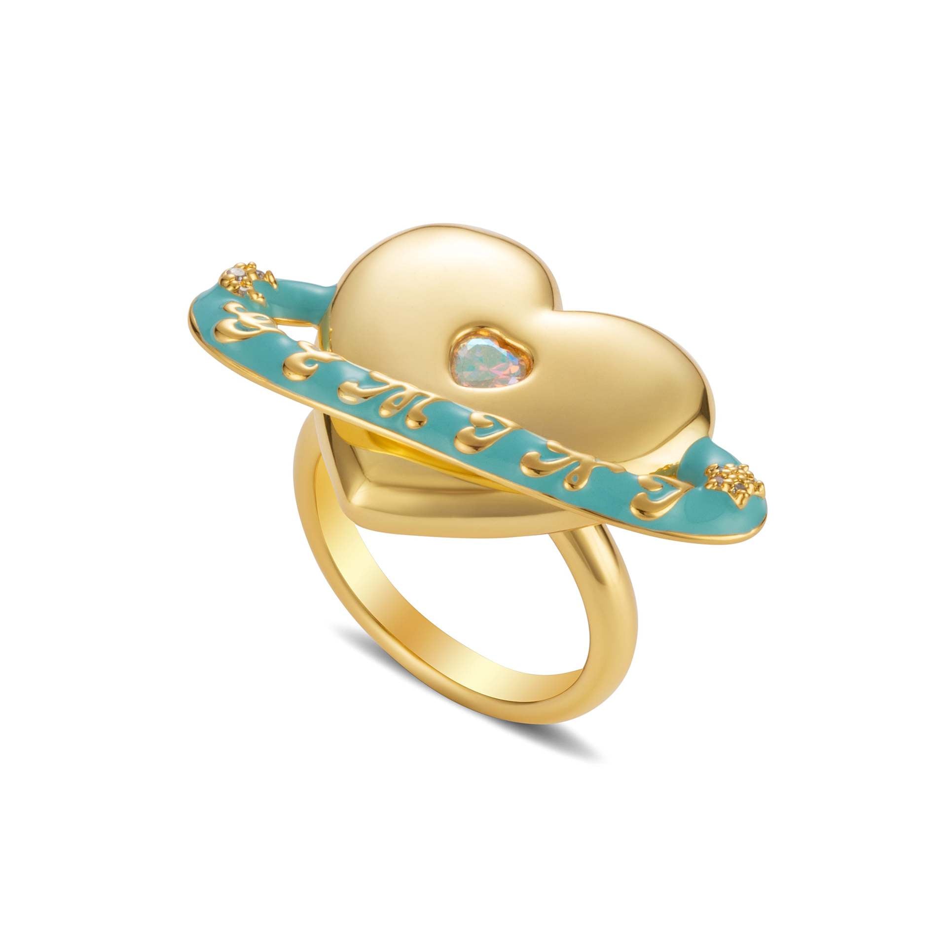 Wholesale Real Gold Plating Heart Copper Rings