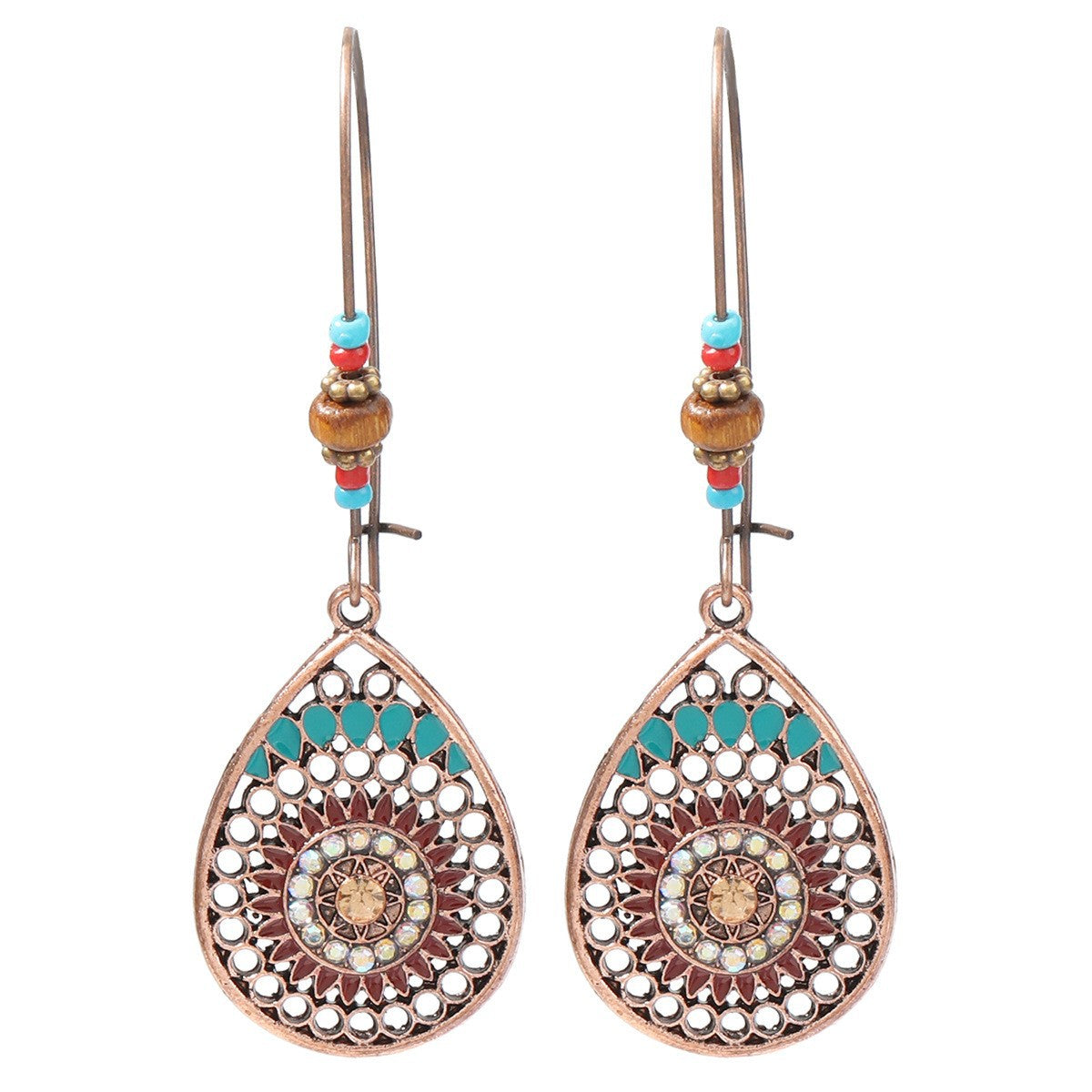 Wholesale Round Hollow Bohemian Alloy Earrings