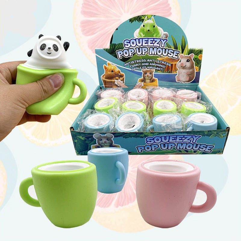 Wholesale 12pcs/box Halloween Decompression Squirrel Squeeze Cup Decompression Vinyl Toy