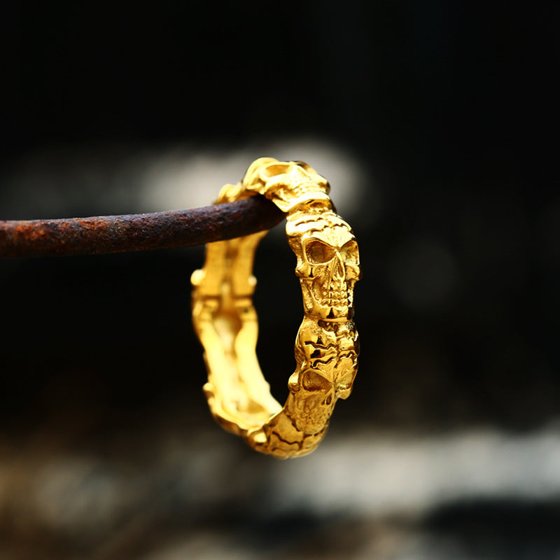 Wholesale Jewelry Stainless Steel Multicolored Skull Gothic Rings