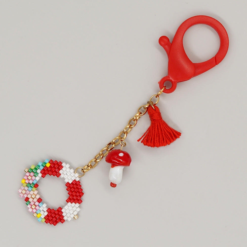 Wholesale Little Yellow Duck Rice Beads Weaving Resin Keychain