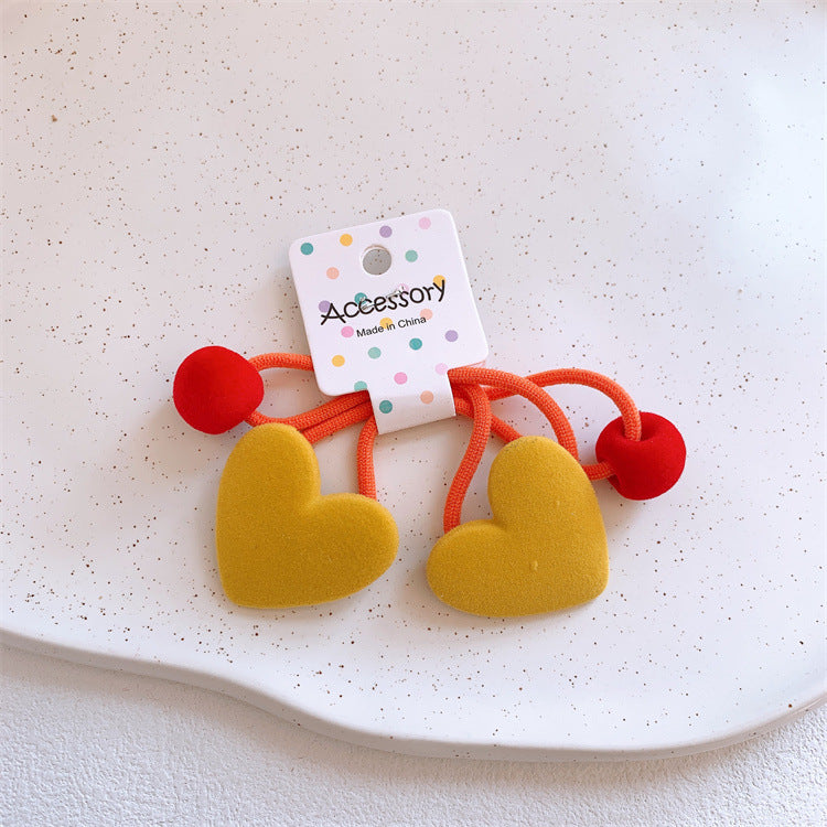 Wholesale Cartoon Flocking Peach Heart Bunny Children Hair Band