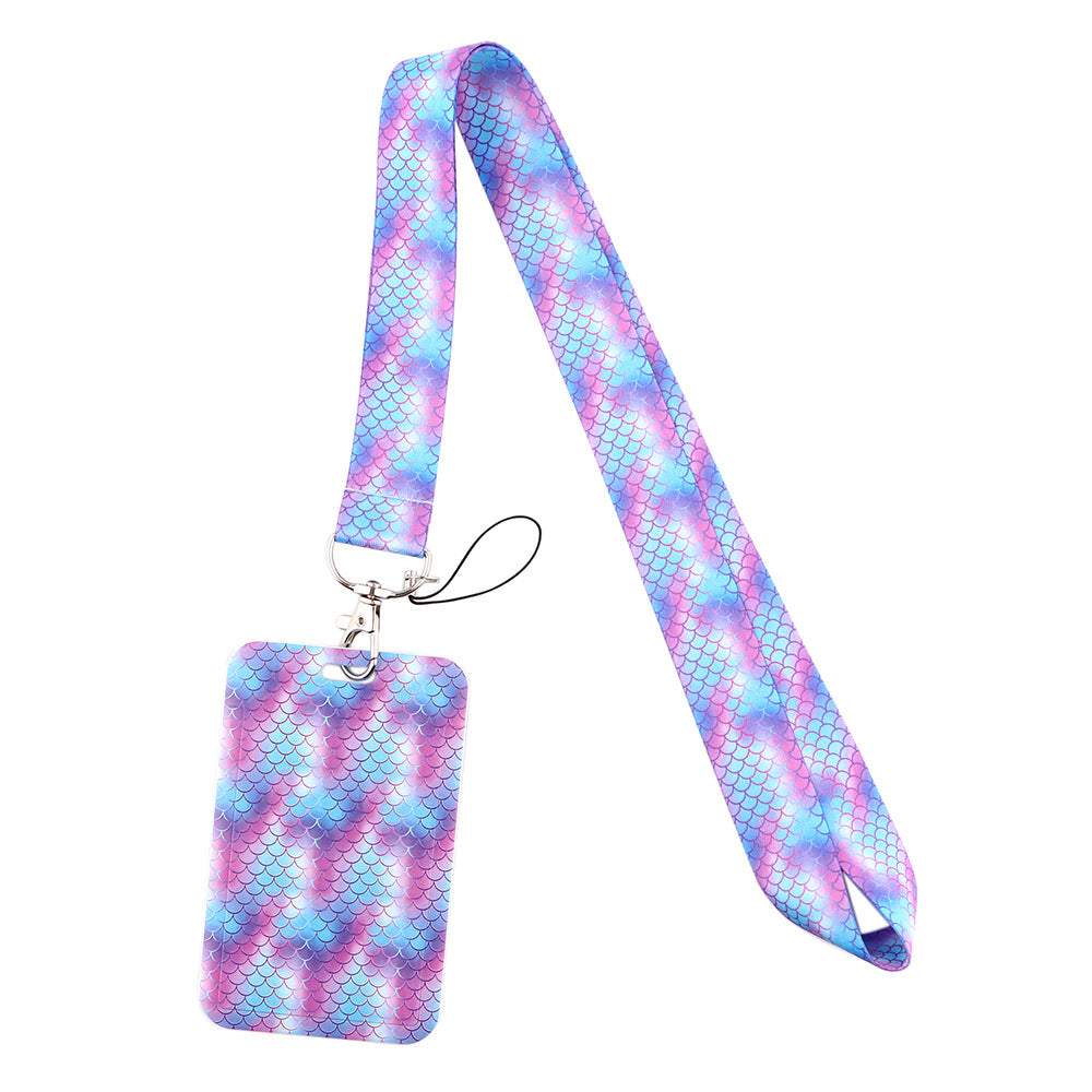 Wholesale Polyester Mermaid Scales Mobile Phone Lanyard Keychain
