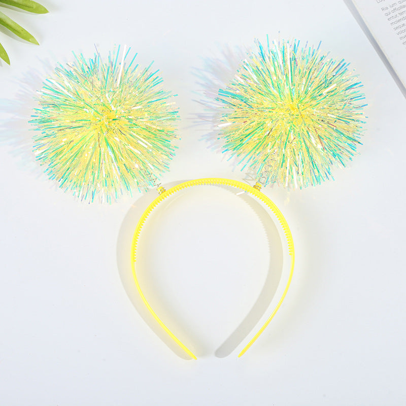 Venda al por mayor del partido de la bola de pelo del laser de la seda brillante colorida