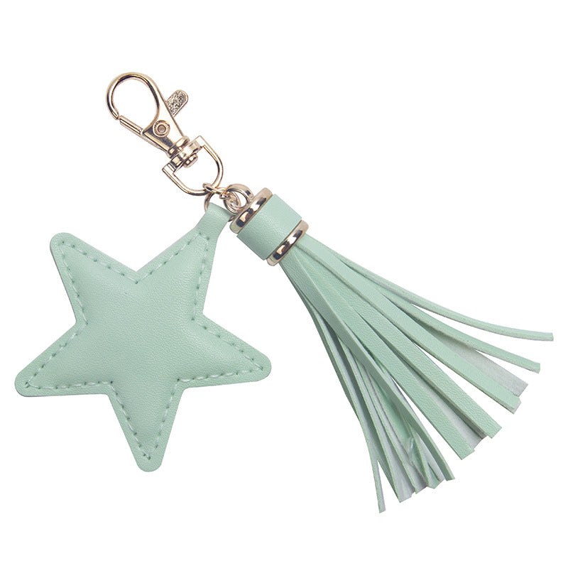 Wholesale Pu Pentagram Tassel New Key Chain