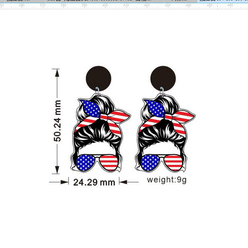 Wholesale USA Independence Day Acrylic Earrings