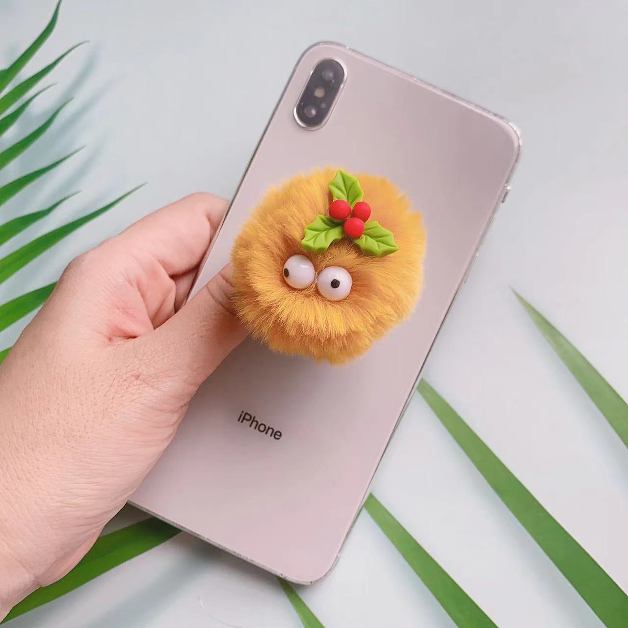 Tenedor del airbag del teléfono de la historieta de los ojos de la felpa al por mayor