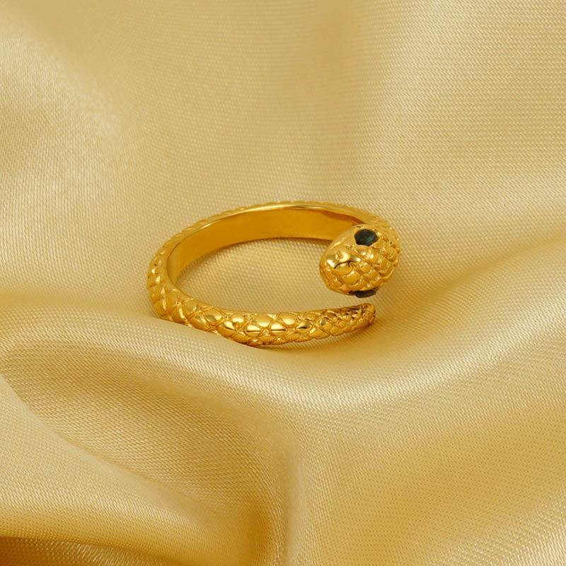 Wholesale Non-gold Diamond Snake Shape Open Ring