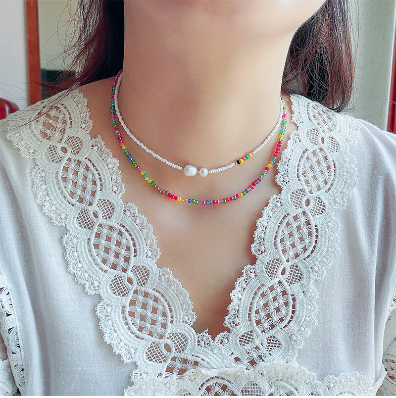 Collar De Clavícula Con Cuentas De Arroz Al Por Mayor